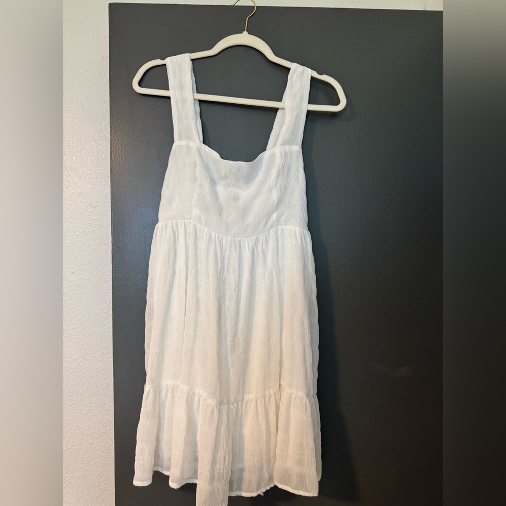 White Mini Dress with Bow Tie in back